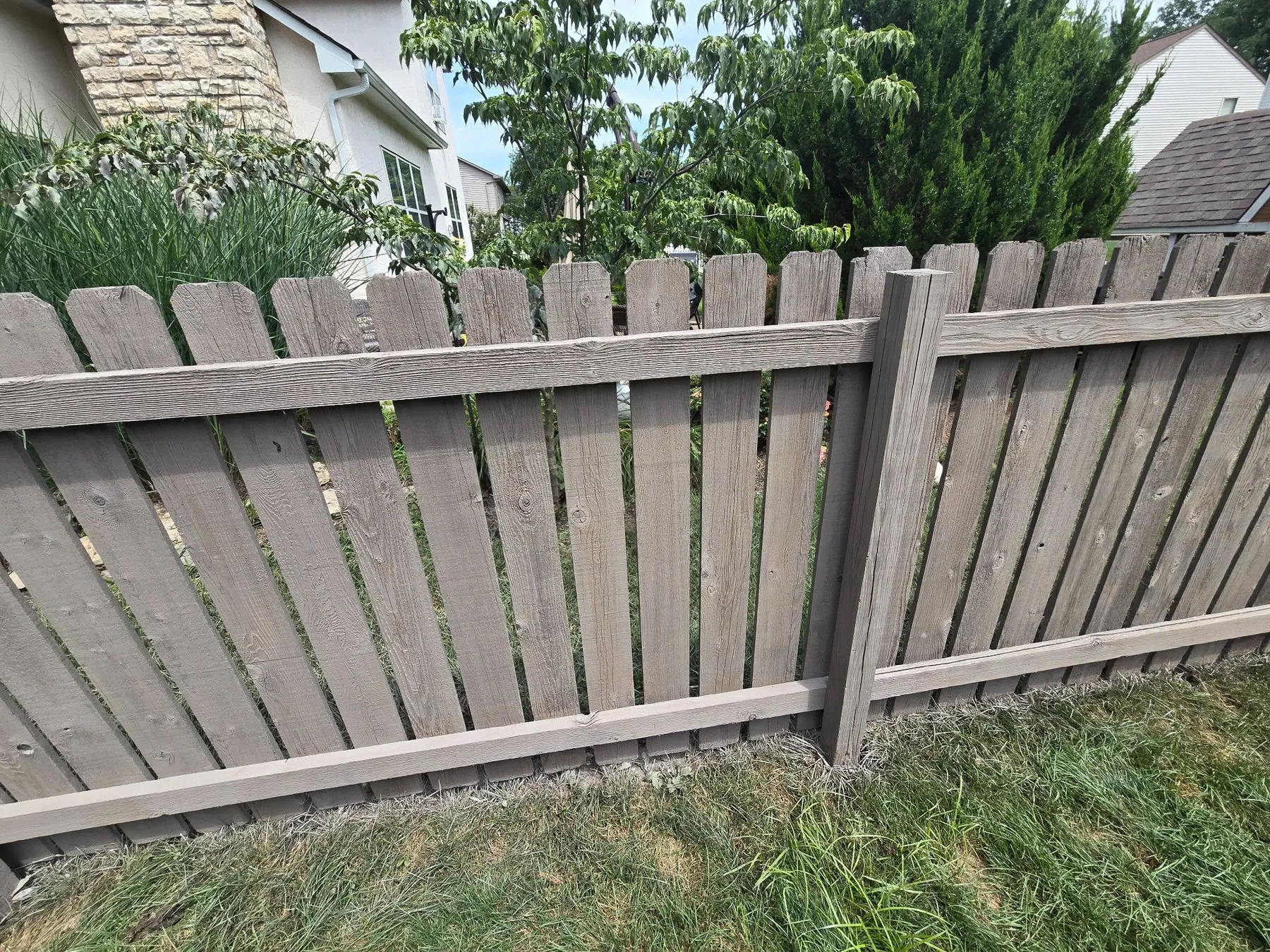 Finished gray fence