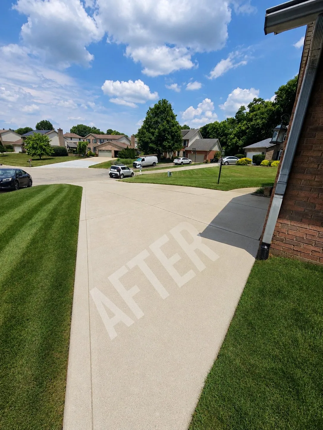 Driveway concrete after washing
