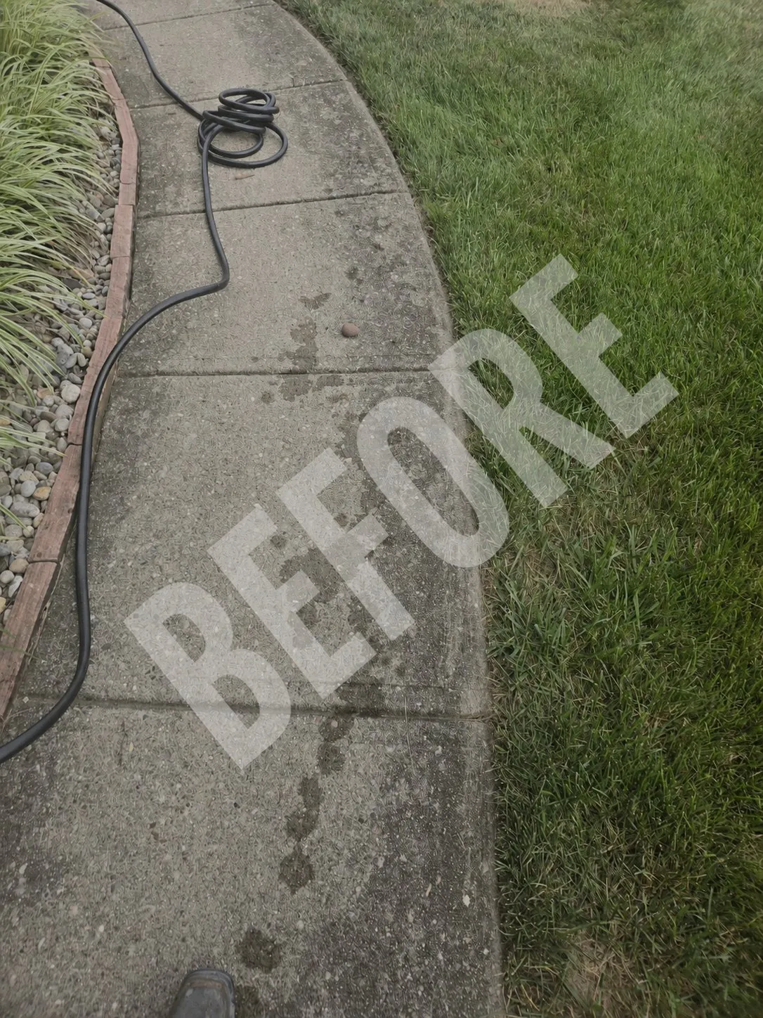 Walkway before cleaning